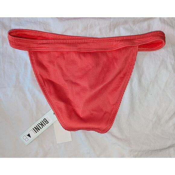 NWT Bikini Lab Triangle Bra Bikini Top & Banded Hipster Swim Bottoms Orange Sz L - Picture 2 of 8